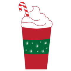 Candy Cane Peppermint Latte Winter Sticker