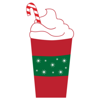 Candy Cane Peppermint Latte Winter Sticker