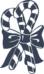 Candy Canes With Bow Sticker