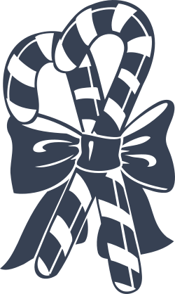 Candy Canes With Bow Sticker