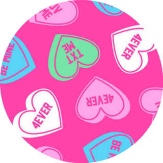 Candy Conversation Hearts Bright Pattern Sticker