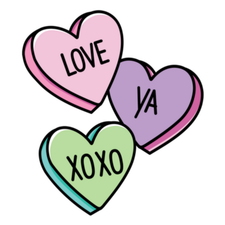 Candy Hearts Love Ya XOXO Sticker