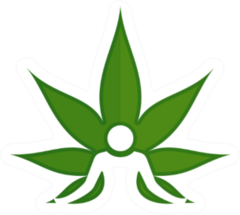 Cannabis And Meditation Symbol Sticker