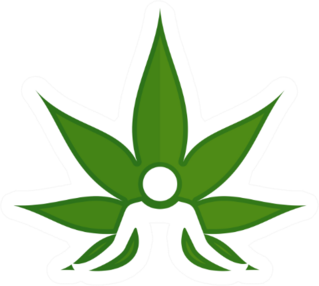 Cannabis And Meditation Symbol Sticker