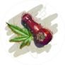 Cannabis Leaf and Pipe Painting Sticker