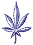 Cannabis Leaf Doodle Style In Navy Sticker