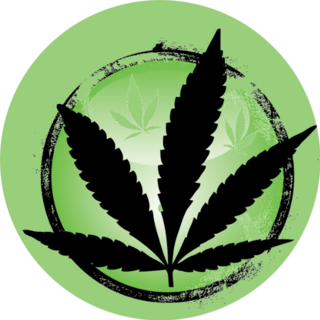 Cannabis Leaf Illustration Circle Sticker