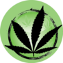Cannabis Leaf Illustration Circle Sticker