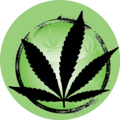Cannabis Leaf Illustration Circle Sticker