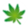 Cannabis Leaf In Dot Style Sticker