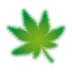 Cannabis Leaf In Dot Style Sticker