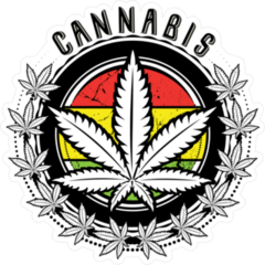 Cannabis Leaf Symbol Sticker