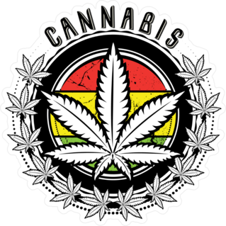 Cannabis Leaf Symbol Sticker