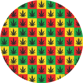 Cannabis Leafs In Square Pattern Sticker