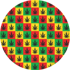 Cannabis Leafs In Square Pattern Sticker