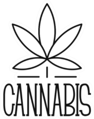 Cannabis Lettering Leaf Logo Sticker