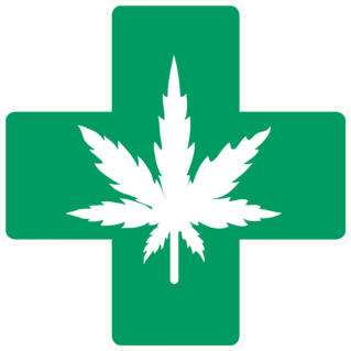 Cannabis Medical Cross Sticker
