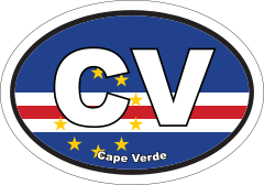 Cape Verde CV Flag Oval Sticker