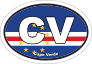 Cape Verde CV Flag Oval Sticker