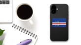Cape Verde Flag Sticker on a Phone (New) example
