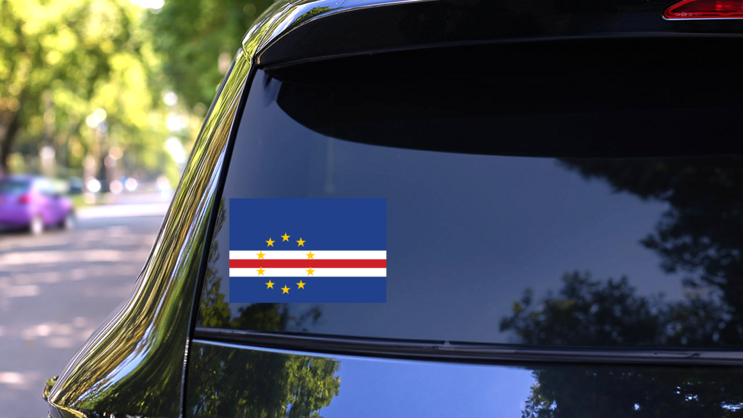 Cape Verde Flag Sticker on a Rear Car Window (New) example