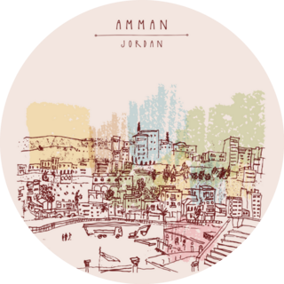 Capital City Of Amman, Jordan Illustration Sticker