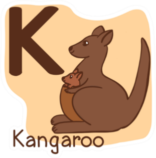 Capital Letter k Kangaroo Sticker
