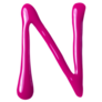 Capital Letter N Written In Nail Polish Sticker