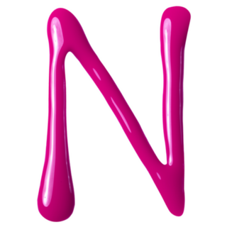 Capital Letter N Written In Nail Polish Sticker