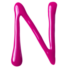 Capital Letter N Written In Nail Polish Sticker