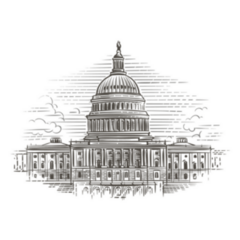 Capitol Building Hand Drawn Illustration Washington DC Sticker