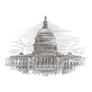Capitol Building Hand Drawn Illustration Washington DC Sticker