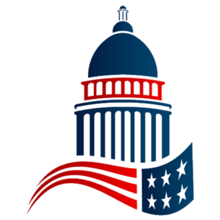 Capitol Building Logo With American Flag Sticker