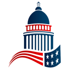 Capitol Building Logo With American Flag Sticker