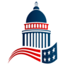 Capitol Building Logo With American Flag Sticker