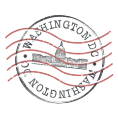 Capitol Washington, Dc, Usa Stamp Skyline Postmark Sticker