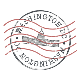 Capitol Washington, Dc, Usa Stamp Skyline Postmark Sticker