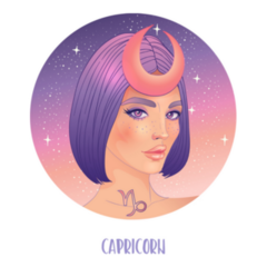 Capricorn Astrological Sign As A Beautiful Girl. Sunset Sticker 