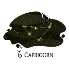 Capricorn Constellation Inscription Sticker