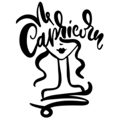 Capricorn Girl Sketch Abstract Sticker