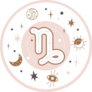 Capricorn Horoscope Pastel Pink Circle Sticker 