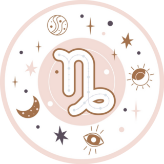 Capricorn Horoscope Pastel Pink Circle Sticker 