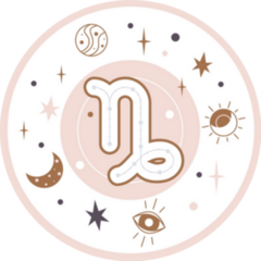 Capricorn Horoscope Pastel Pink Circle Sticker 