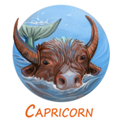 Capricorn Metal Ox Year Horoscope Circle Sticker