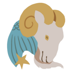 Capricorn Simple Hand Drawn Illustration Sticker