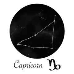 Capricorn Star Circular Zodiac Constellation Sticker