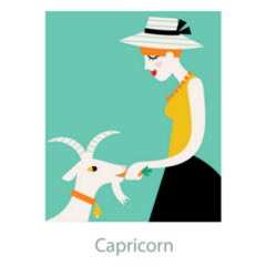 Capricorn Woman Feeding A Goat Sticker