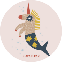 Capricorn Zodiac Character Nursery Poster Sticker