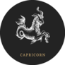 Capricorn Zodiac Symbol Hand Drawn In Engraving Sticker 