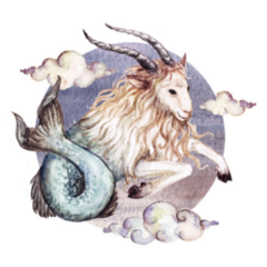 Capricorn - Zodiac Symbol Watercolor Sea-Goat Sticker 